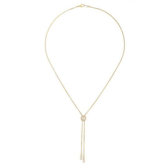 Diamond Arc Lariat Necklace in 14K Yellow Gold