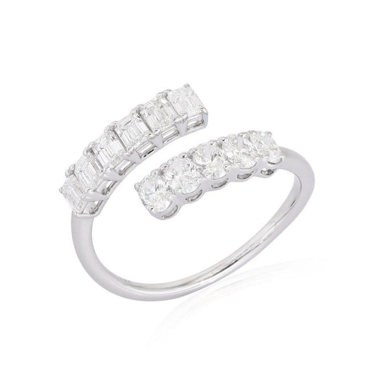 Mesmerizing Shine Emerald Open Wrap Ring in 14K Yellow Gold