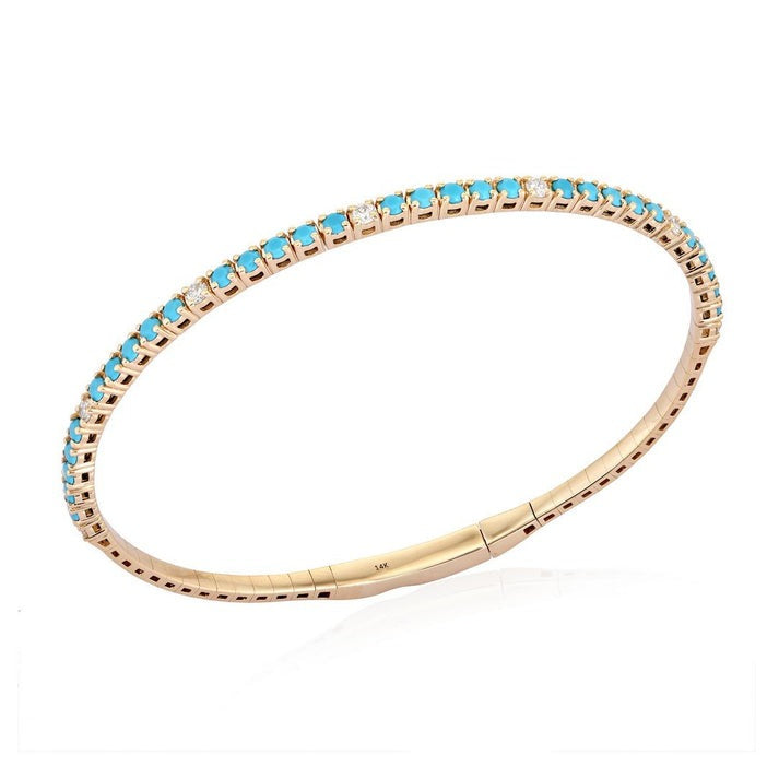 Blue Radiance Turquoise Accent Bracelet in 14K Yellow Gold