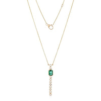 Symphony Diamond Gemstone Necklace in 14K Yellow Gold