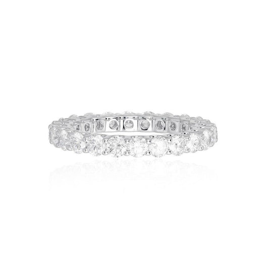 Brilliant Cut Diamonds Full Eternity Ring in 18K White Gold