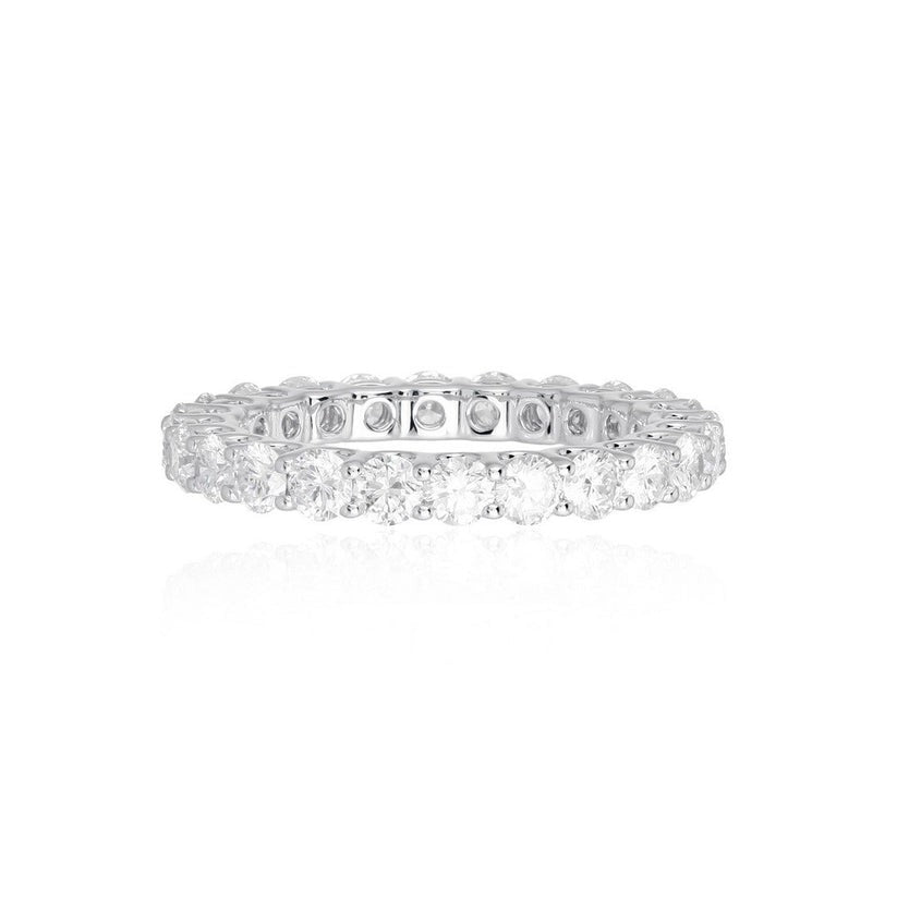 Brilliant Cut Diamonds Full Eternity Ring in 18K White Gold