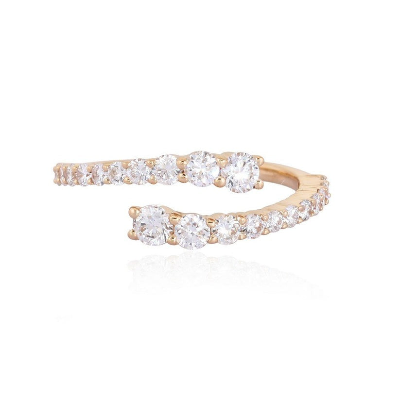 Diamond Infinity Open Wrap Ring in 14K Yellow Gold