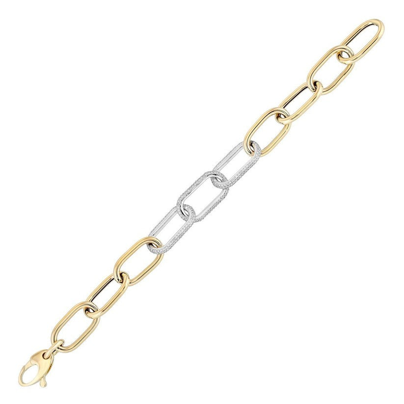 Brilliance Diamond Link Bracelet in 14K Yellow Gold