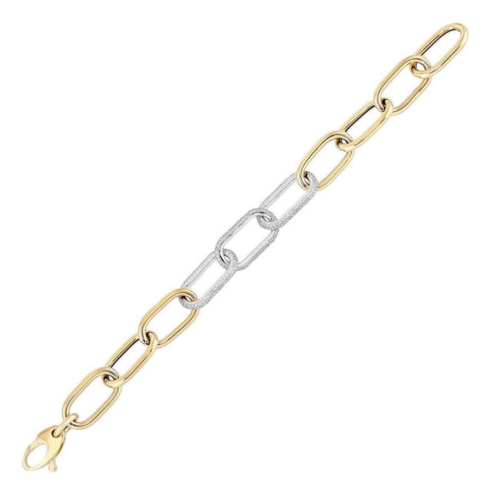 Brilliance Diamond Link Bracelet in 14K Yellow Gold