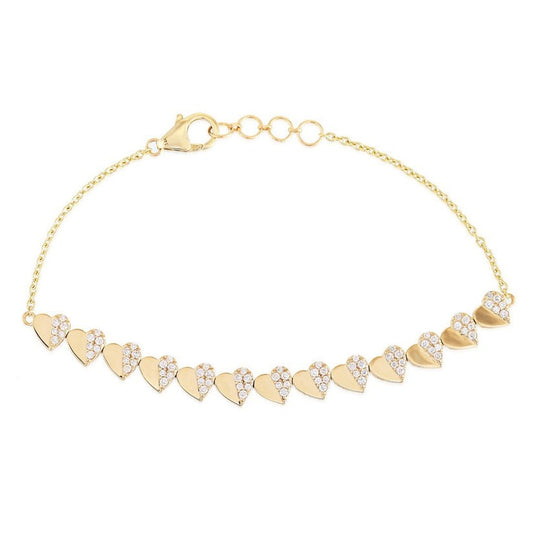Lustrous Bliss Diamond Charm Bracelet in 14K Yellow Gold