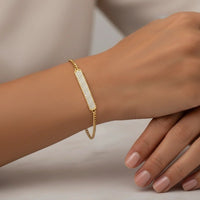 Round Diamond Bar Diamond Bracelet in 14K Yellow Gold