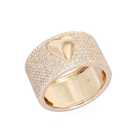 Polished Diamond Cigar Band Ring in 14K Yellow Gold