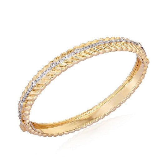 Twisted Rope Bangle Bracelet in 14K Yellow Gold