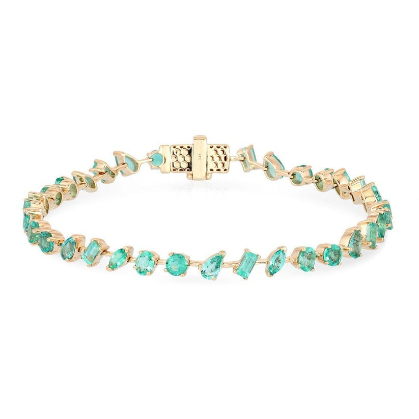 Emerald Topaz Tennis Bracelet in 14K Yellow Gold