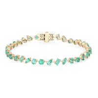 Emerald Topaz Tennis Bracelet in 14K Yellow Gold