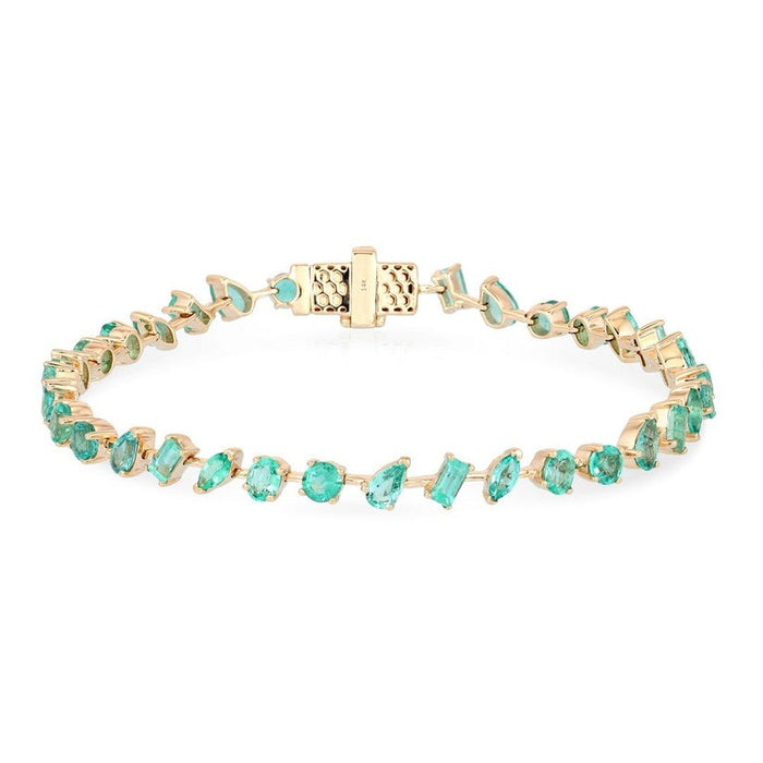 Emerald Topaz Tennis Bracelet in 14K Yellow Gold