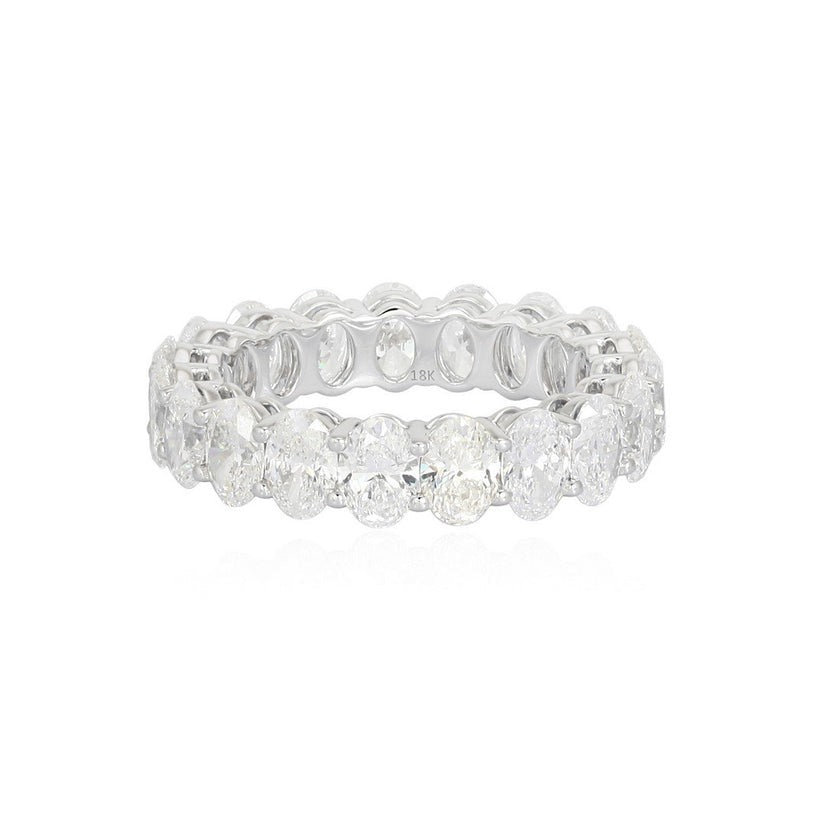 Oval Cut Diamond 14K White Gold Eternity Band Ring