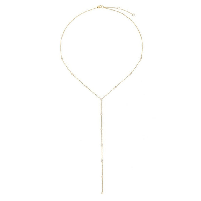 Diamond Flow Lariat Necklace in 14K Yellow Gold