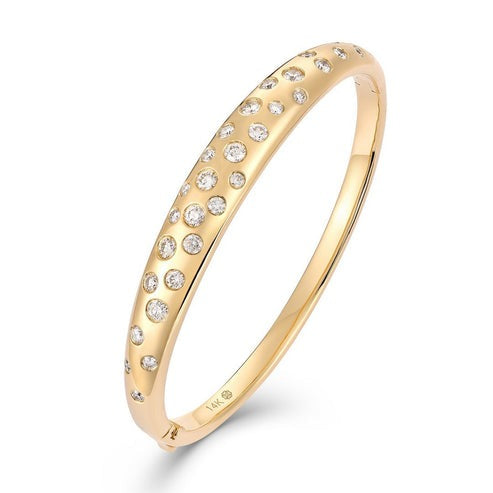 29 Diamond 14K (or 18k upon request) Yellow Gold Bangle Bracelet