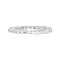Petite Round Diamond Eternity Band Ring in 18K White Gold