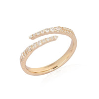 Wrap Band Minimal Pave Diamond Open Ring in 14K Yellow Gold