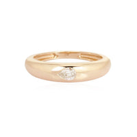 Teardrop Diamond Bezel Set Band Ring in 14K Yellow Gold
