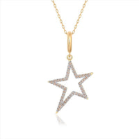 Diamond Rise Star Pendant Necklace in 14K Yellow Gold