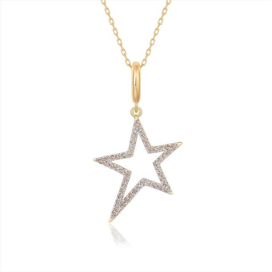 Diamond Rise Star Pendant Necklace in 14K Yellow Gold