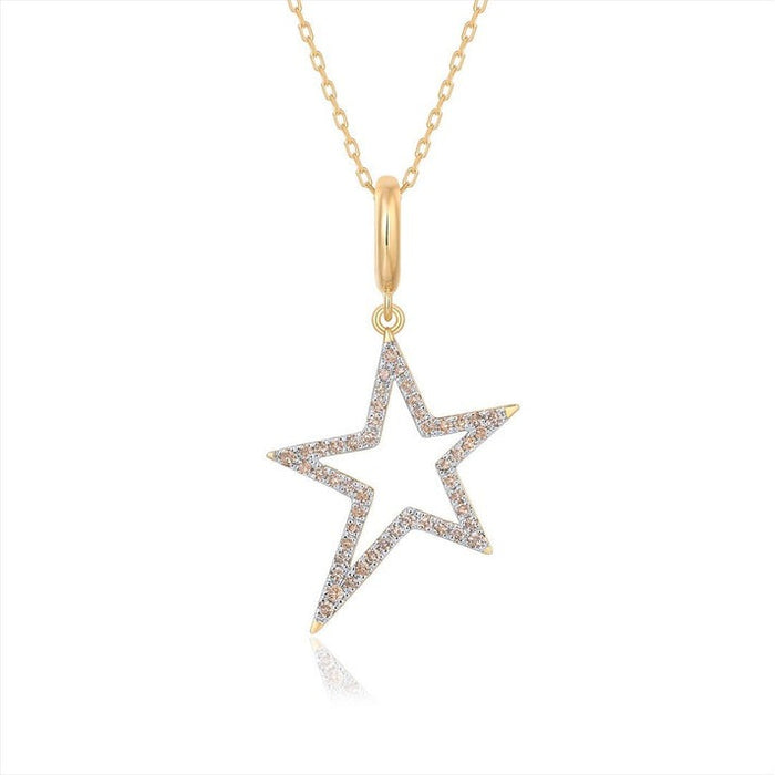 Diamond Rise Star Pendant Necklace in 14K Yellow Gold