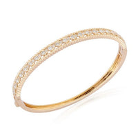 Golden Weave Diamond Textured Bracelet in 14K Yellow Gold