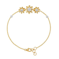 Fancy Golden Diamond Link Bracelet in 14K Yellow Gold