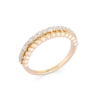 Beaded Diamond Half Band Ring in 14K Yellow Gold