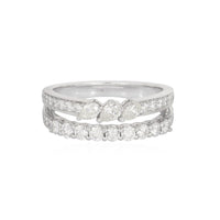 Layered Diamond Band Eternity Ring in 14K White Gold