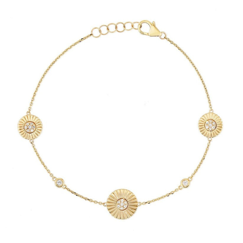 Golden Era Sapphire Charm Bracelet in 14K Yellow Gold