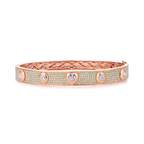 Diamond Thread Bangle Bracelet in 14K Yellow Gold
