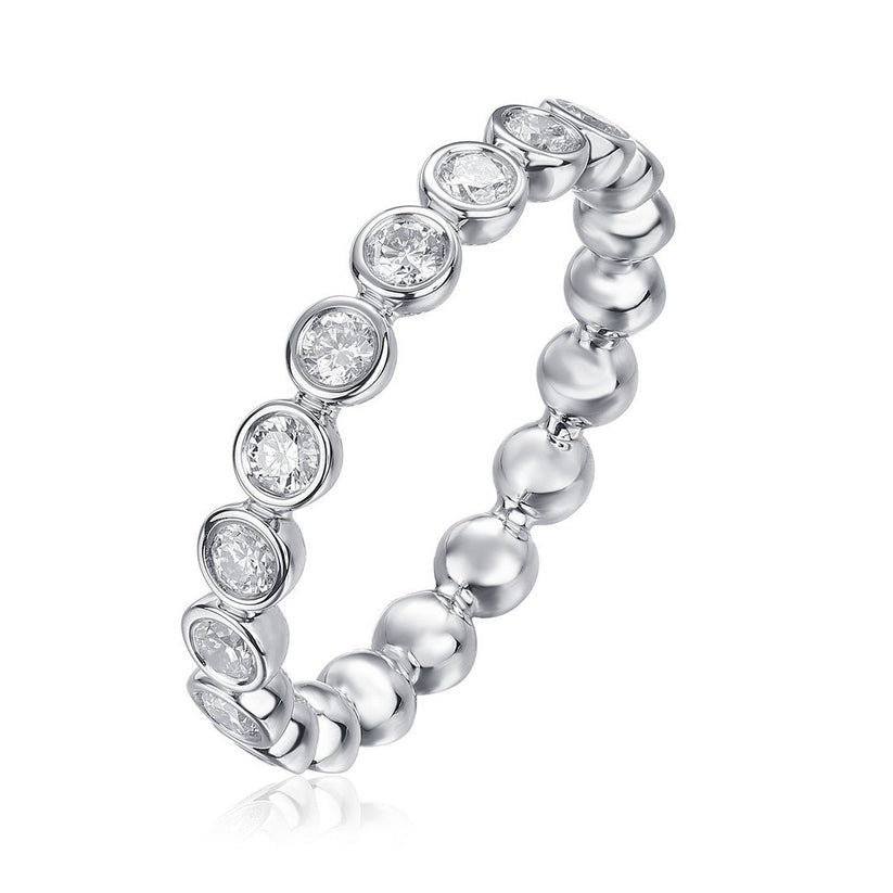 Diamond Bubble Eternity Ring in 18K White Gold