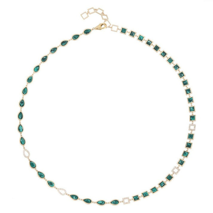 Dynamic Black Enamel Link Necklace in 14K Yellow Gold