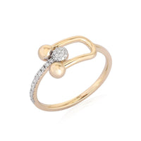 Modern Pave White Diamond Open Ring in 14K Yellow Gold