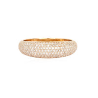Pave Diamond Domed Band Ring in 14K Gold