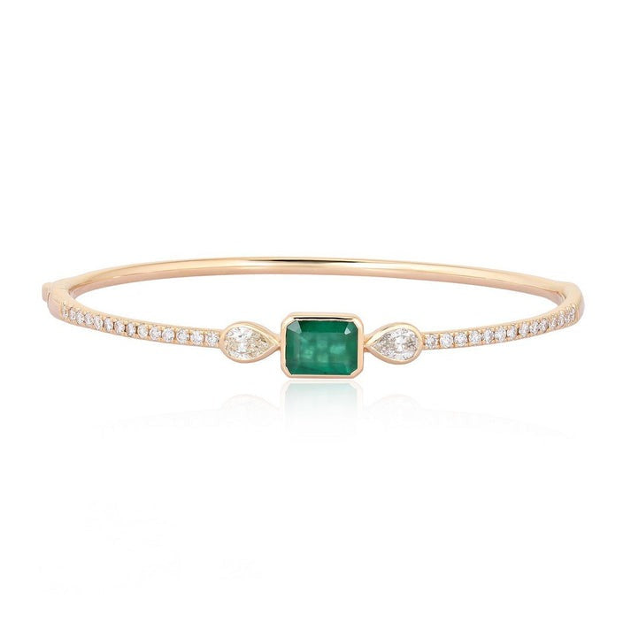 Diamond Zenith Bangle Bracelet in 14K Yellow Gold