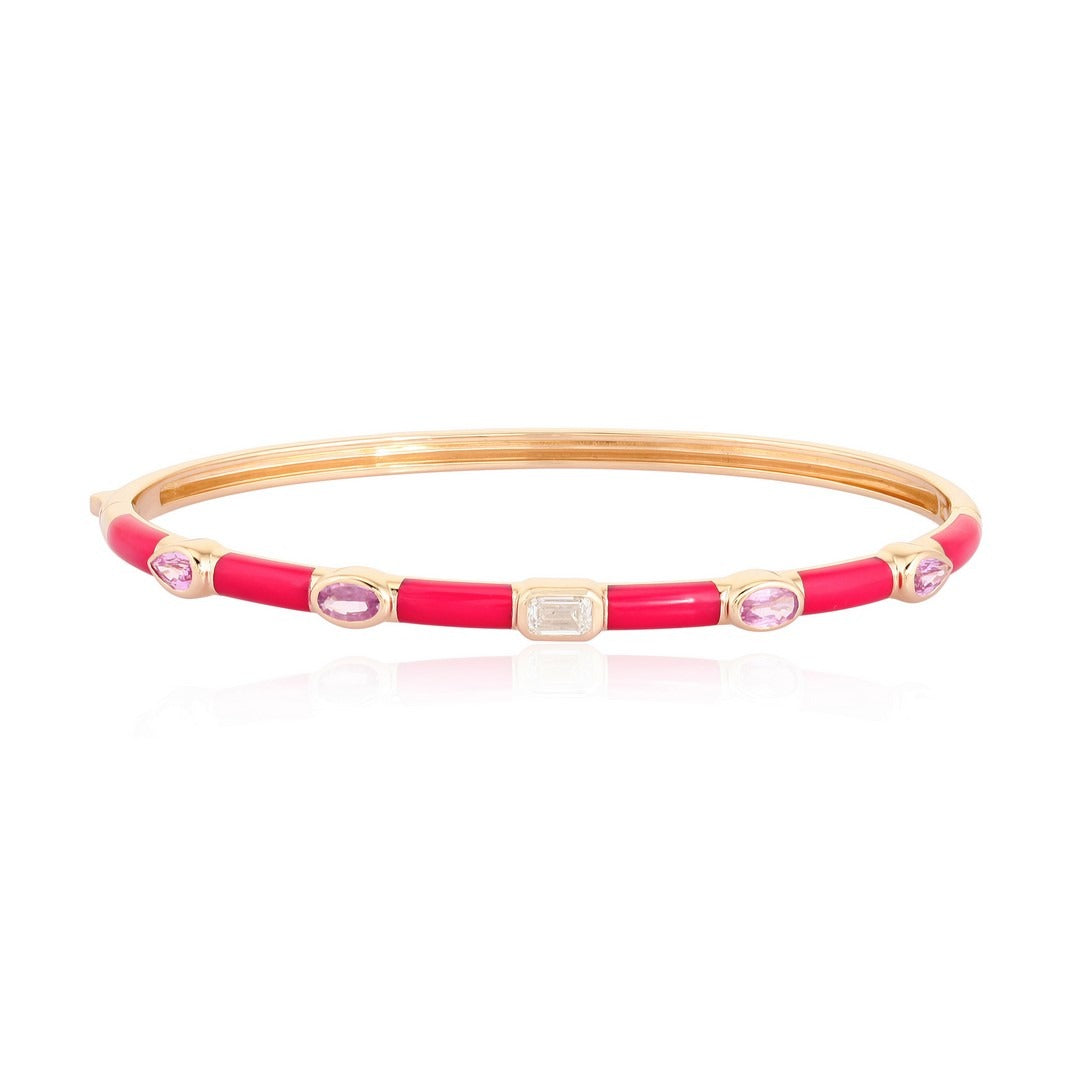 Harmony Bangle 14K (or 18k upon request) Yellow Gold Diamond Bracelet