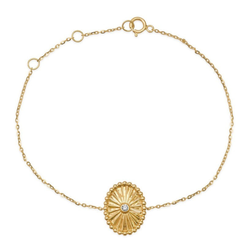 Orbit Diamond Bangle Bracelet in 14K Yellow Gold