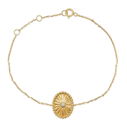 Orbit Diamond Bangle Bracelet in 14K Yellow Gold