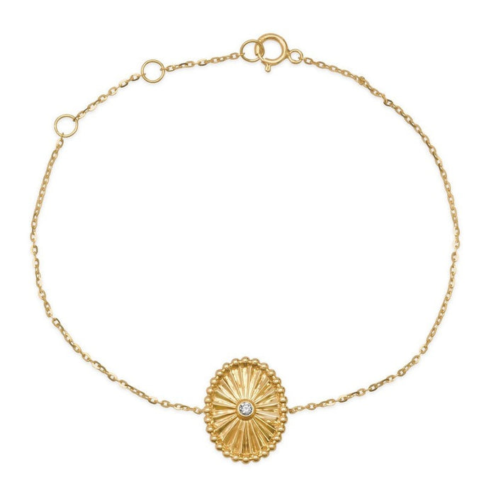 Orbit Diamond Bangle Bracelet in 14K Yellow Gold
