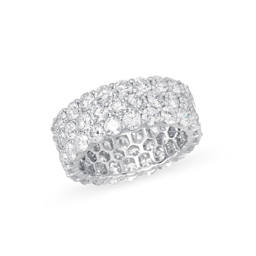 Emerald Love Diamond Eternity Ring in 14K Yellow Gold
