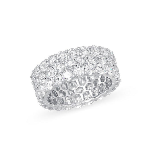 Emerald Love Diamond Eternity Ring in 14K Yellow Gold