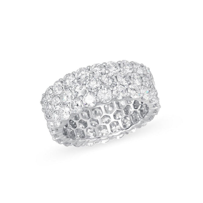 Emerald Love Diamond Eternity Ring in 14K Yellow Gold
