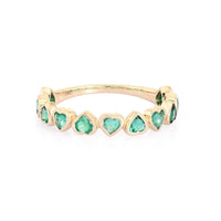 Radiance Emerald Diamond Eternity Ring in 14K Yellow Gold