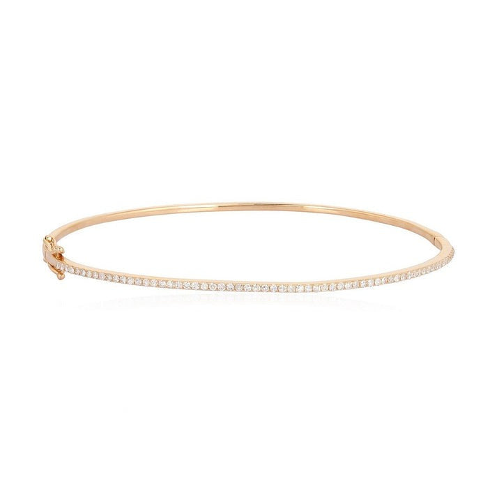 Whisper Thin Diamond Line Bracelet in 14K Rose Gold