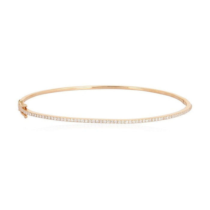 Whisper Thin Diamond Line Bracelet in 14K Rose Gold