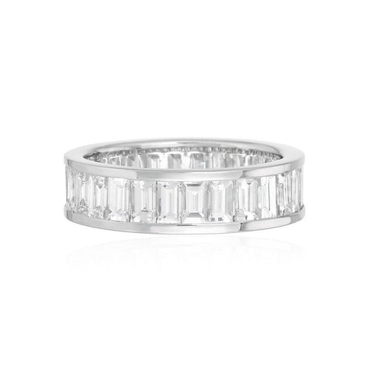 Emerald Cut Eternity Ring in 18K White Gold