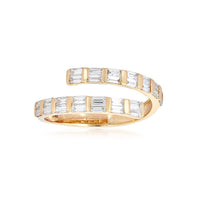 Open Circle Diamond Twist Ring in 14K Yellow Gold