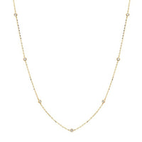 Dainty Diamond Bezel Necklace in 14K Yellow Gold