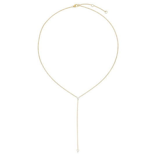 Slim Lariat Diamond Necklace in 14K Yellow Gold